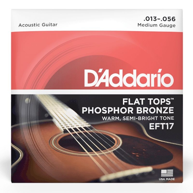 D&#39;Addario EFT17 Phosphor Bronze Flat Top Acoustic Guitar Strings 13-56