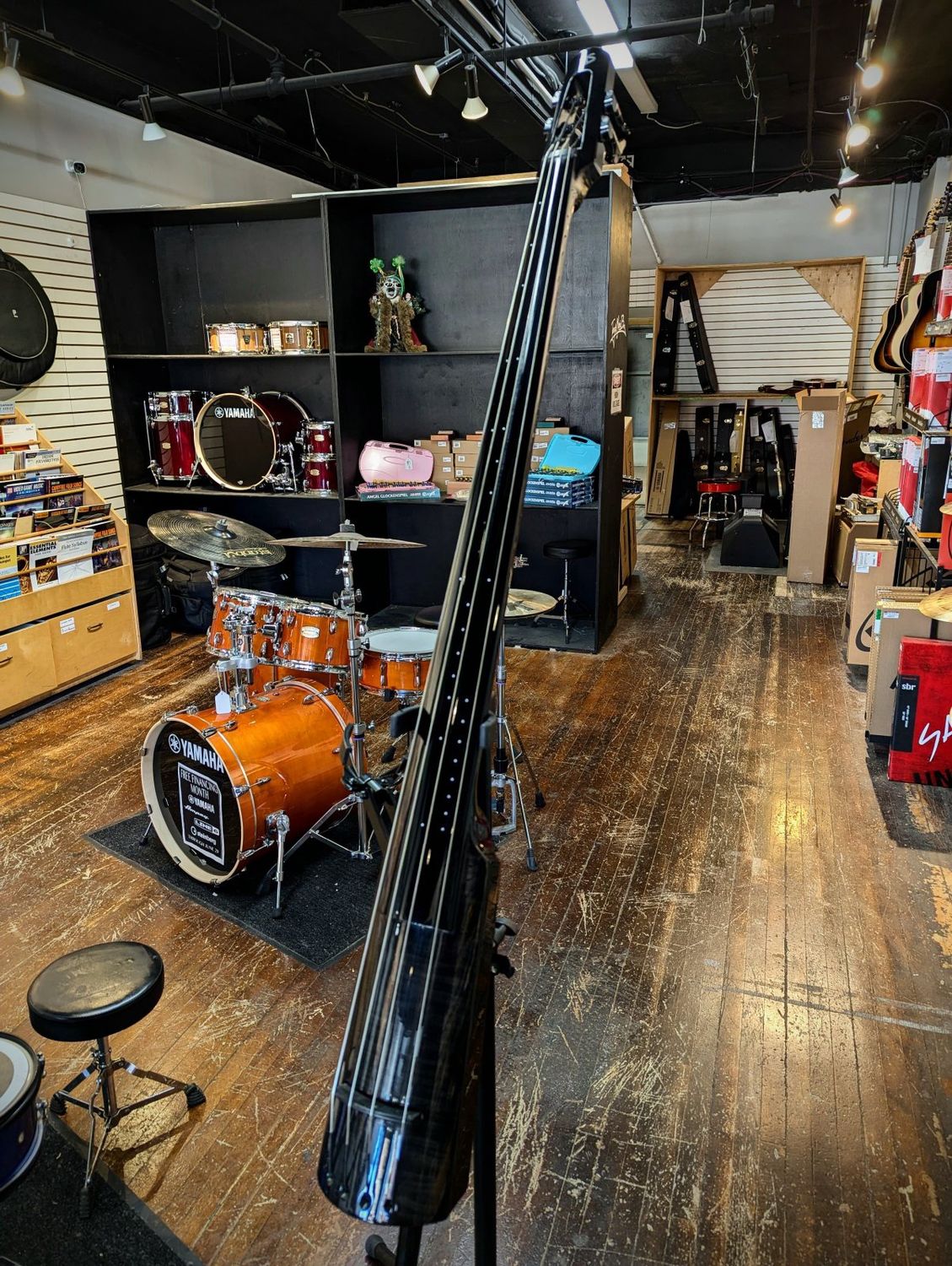 CONSIGN NS Design WAV 4-string Electric Upright Bass - Black w K&amp;M Stand Bow &amp; Bag