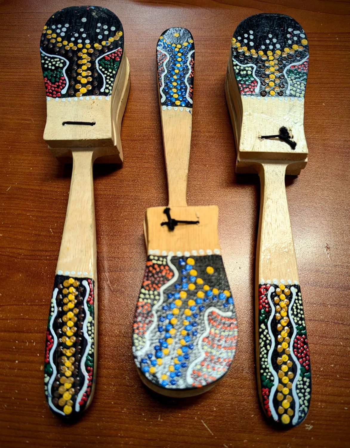 Metiss Painted Wooden Handle Castanets