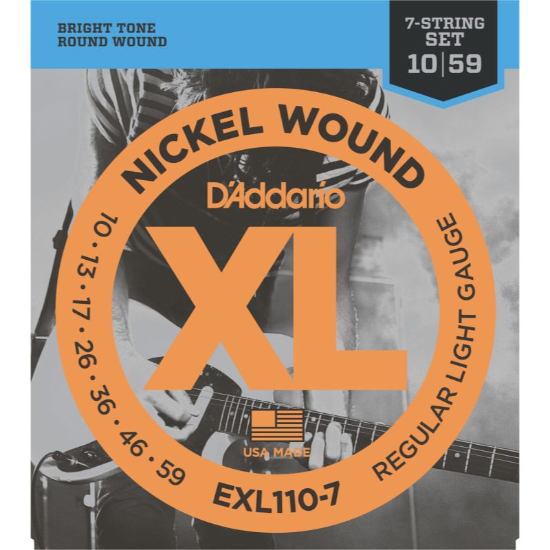 D&#39;Addario EXL110-7 Nickel Round Wound 7-String Electric Guitar Strings 10-59