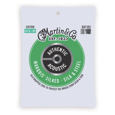 Martin MA130S Authentic Acoustic Marquis Silked Silk and Steel Guitar Strings - .0115-.047