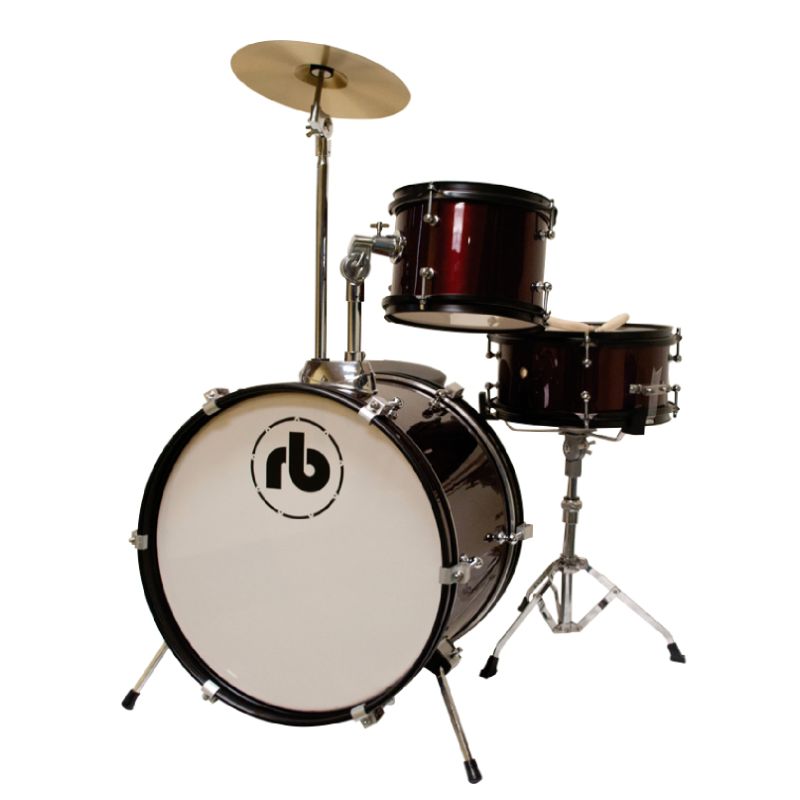 RB RB-JR3-MWR 3-Piece Junior Drum Kit - Metallic Wine Red