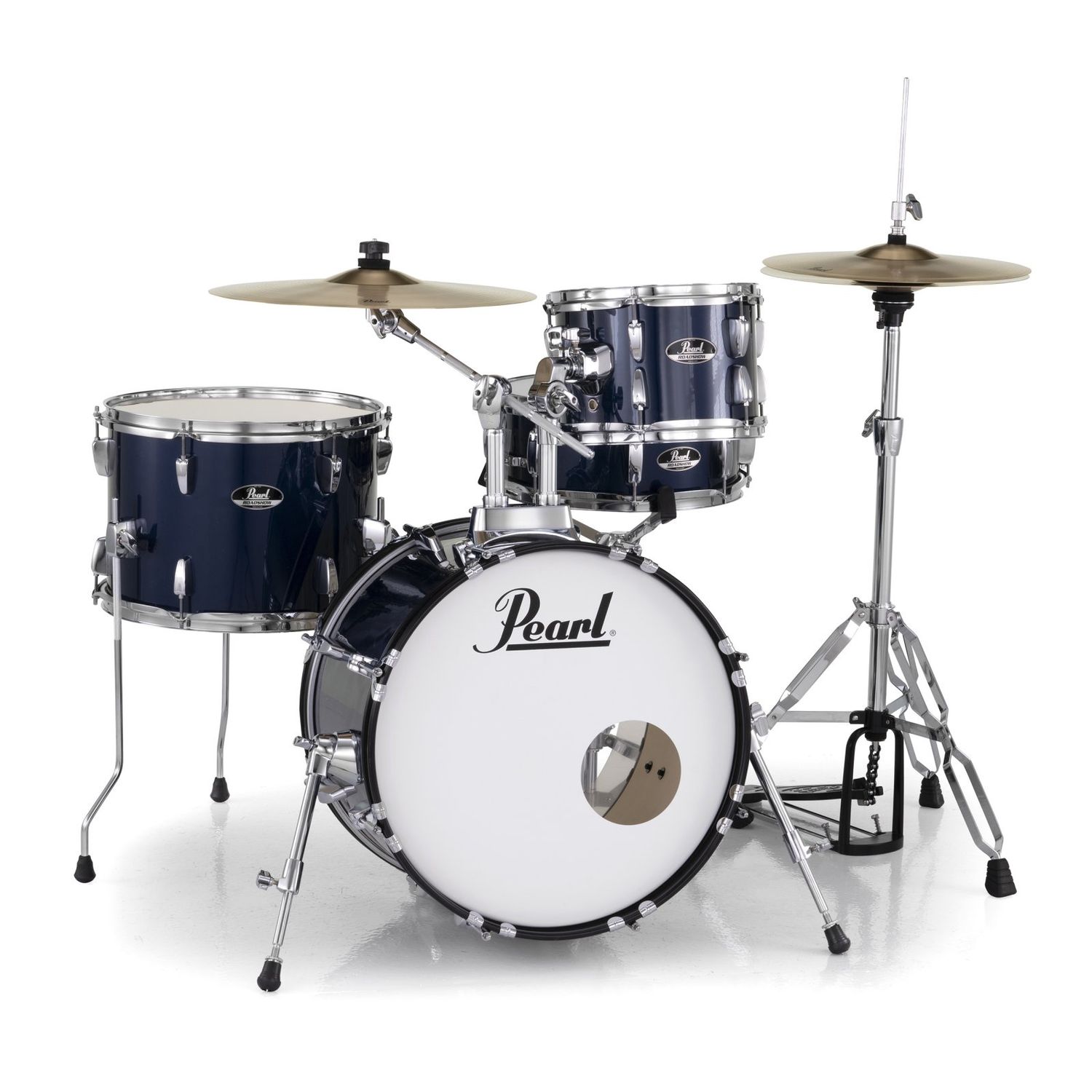 Pearl Roadshow 4-piece Complete Drum Set with Cymbals - Royal Blue Metallic