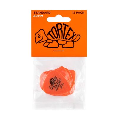 Dunlop Tortex Standard Guitar Picks - .60mm Orange (12-pack)