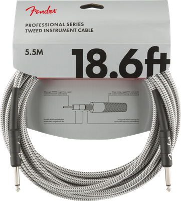 Fender Professional Series 18.6&#39; Instrument Cable - White Tweed