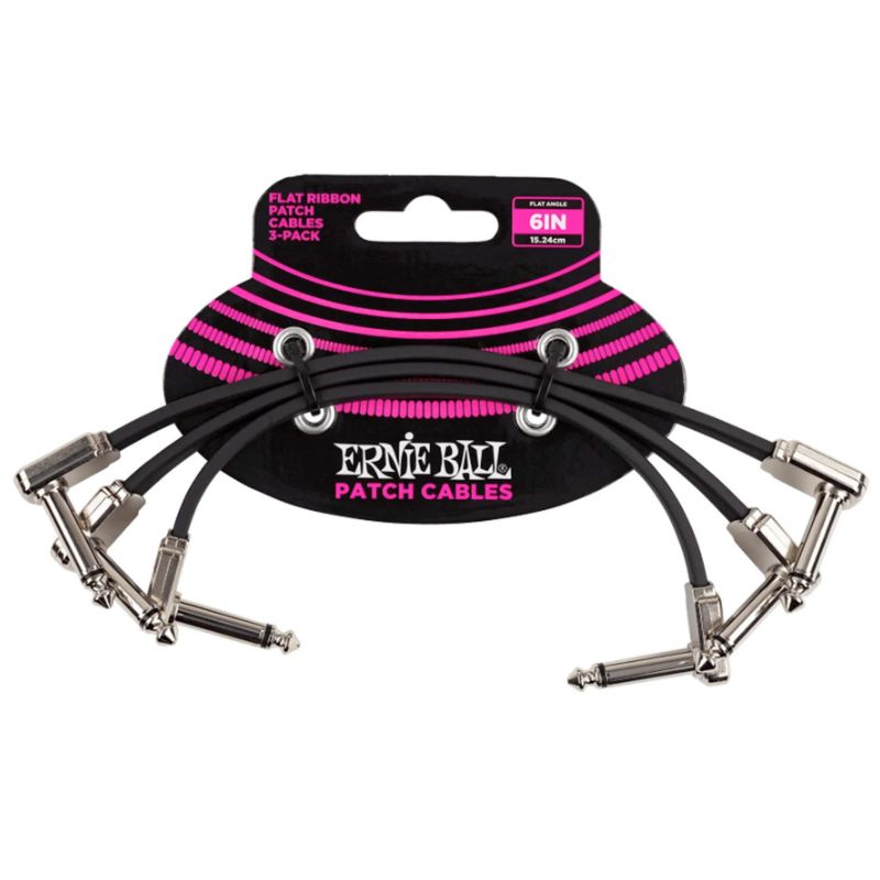 Ernie Ball 6221EB 6&#39;&#39; Flat Ribbon Patch Cable (3 Pack)