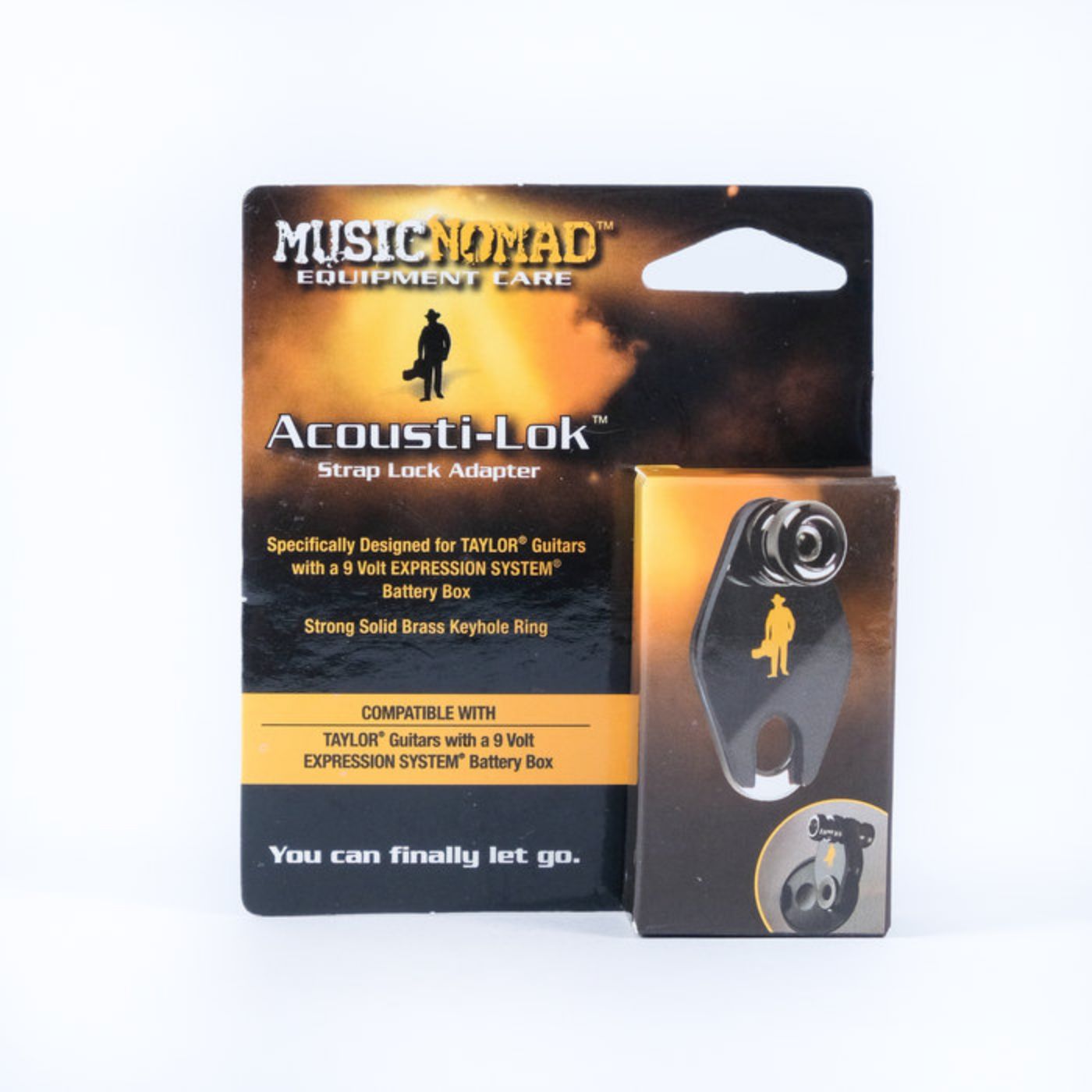 MusicNomad Acousti-Lok Strap Lock Adapter for Taylor Guitars with a 9-volt Expression System Battery Box