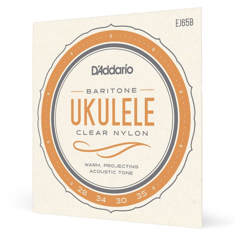 D&#39;Addario EJ65B Clear Nylon Baritone Ukulele Strings - Wound 4th