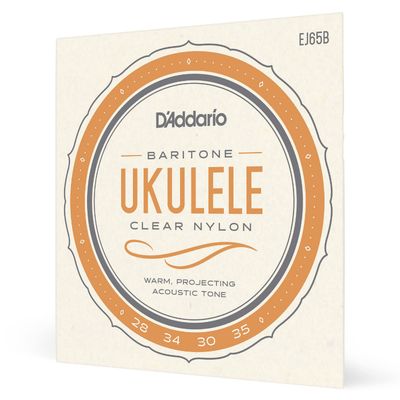 D&#39;Addario EJ65B Clear Nylon Baritone Ukulele Strings - Wound 4th