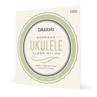 D&#39;Addario EJ65S Clear Nylon Soprano Ukulele Strings