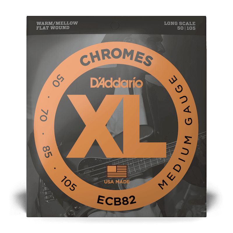 D&#39;Addario ECB82 Chrome Flat Wound Bass Strings 50-105