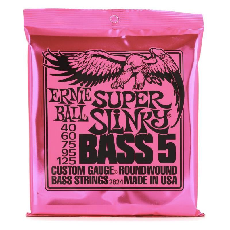 Ernie Ball 2824EB Super Slinky 5-String Nickel Wound Bass Strings 40-125