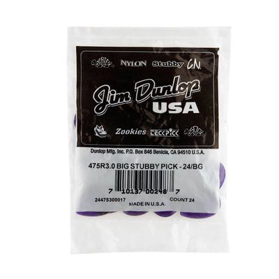Dunlop 3.0Mm Stubby Jazz Guitar Picks Players Pack (24/Bag)