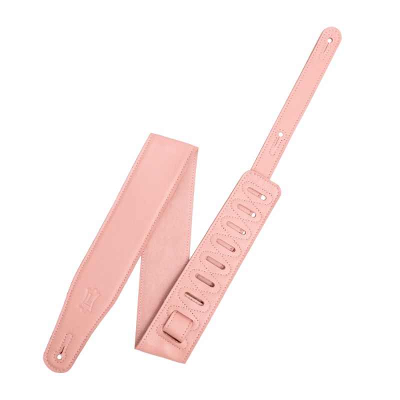 Levy&#39;s 2.5&quot; Leather and Suede Reversible Guitar Strap - Salmon