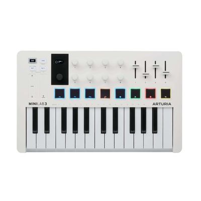 Arturia MiniLab MK 3 Portable 25-Key MIDI Controller, White