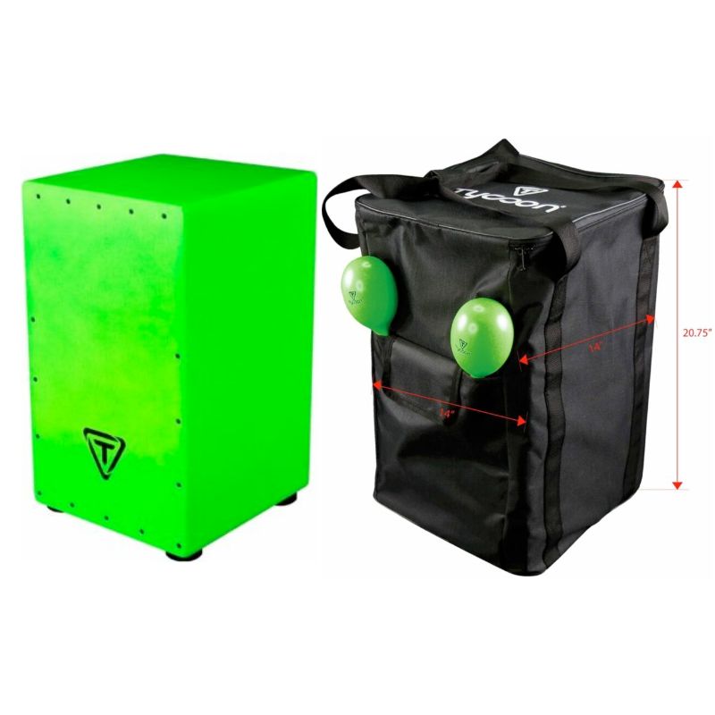 Tycoon Bold Series Green Cajon With Bag &amp; Maracas
