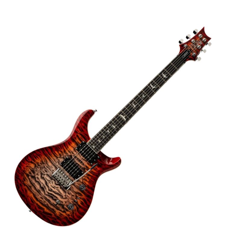 PRS SE Custom 24-08 Quilt Top Electric Guitar - Charcoal Cherry Burst with Gig Bag