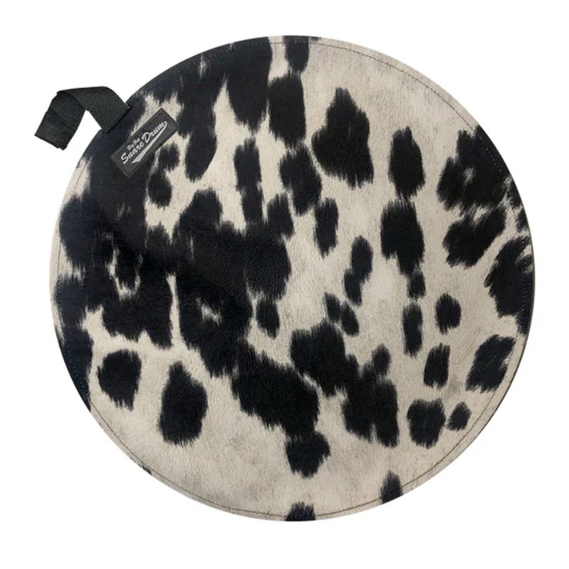 Big Fat Snare Drum Cow Moo Black Suede Snare Topper - 14&quot;