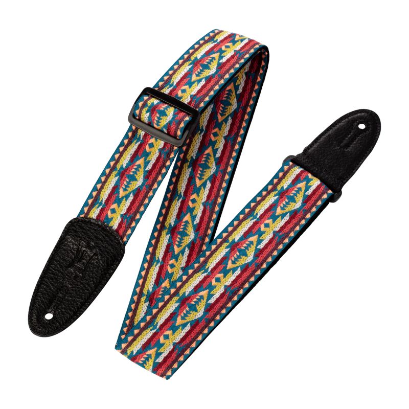 Levy&#39;s M8HT 2&quot; Jacquard Weave Guitar Strap - Yellow and Red Western
