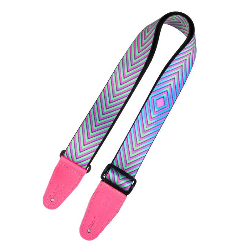 Levy&#39;s Optical Illusion Guitar Strap - Hot Pink Distortion, 2&quot;