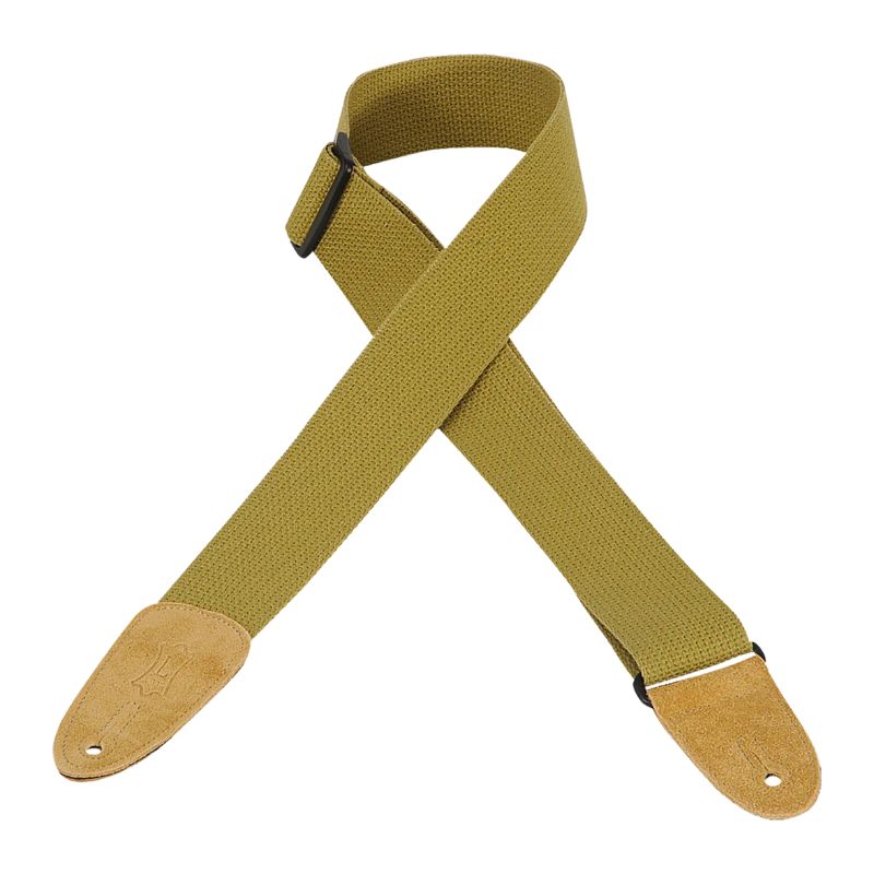 Levy&#39;s 2&quot; Cotton &amp; Suede Series Guitar Strap - Tan