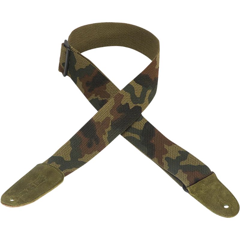Levy&#39;s 2&quot; Cotton &amp; Suede Series Guitar Strap - Camo