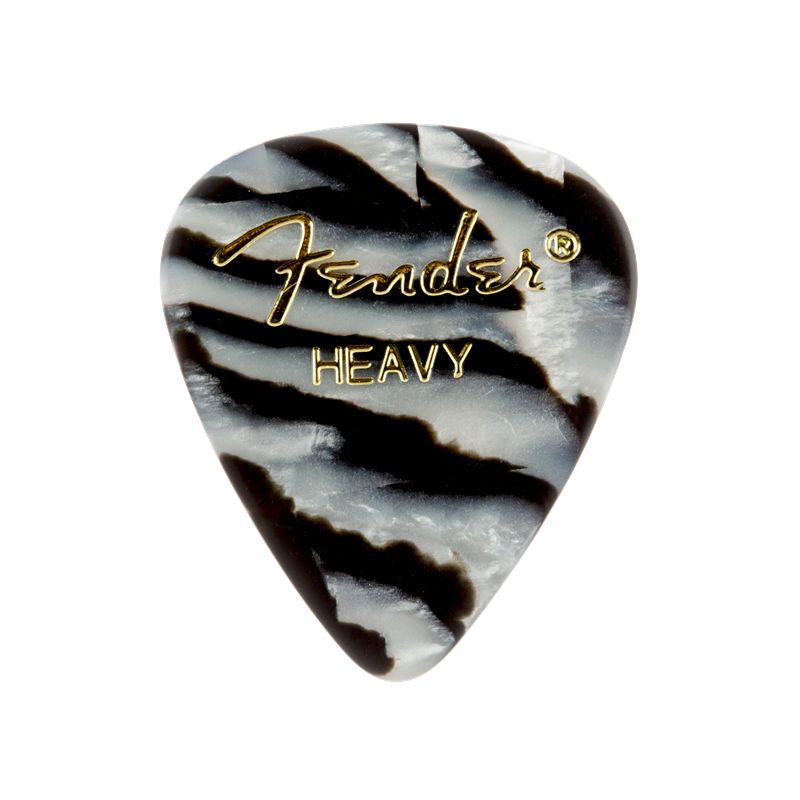 Fender 351 Shape Graphic Picks - Heavy, Zebra (12 Pack)