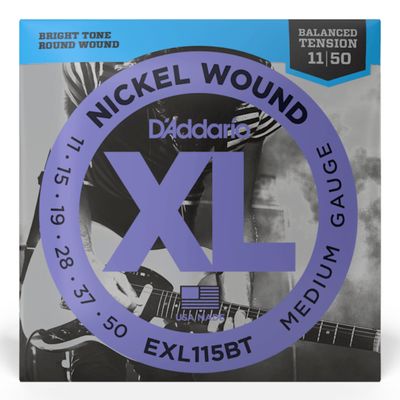 D&#39;Addario Nickel Wound Balanced Tension Electric Guitar Strings - 11-50