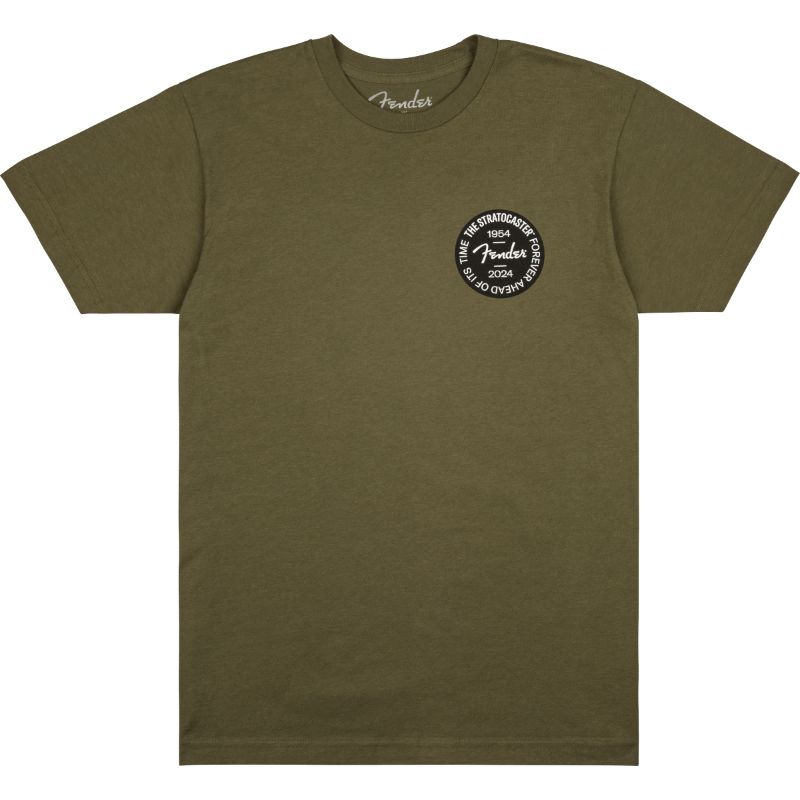 Fender 70th Anniversary Stratocaster T-shirt - Olive, XXL