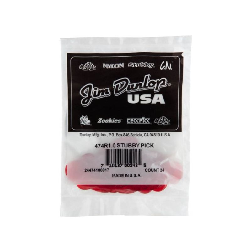Dunlop 1.0Mm Stubby Jazz Guitar Picks (24/Bag)