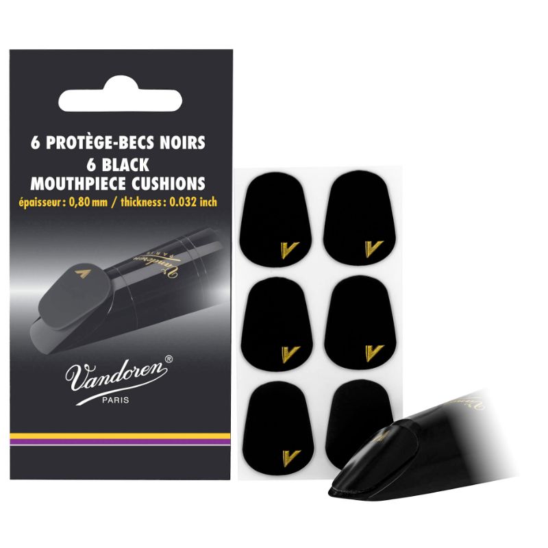 Vandoren VMC6 Mouthpiece Cushions - Black, Thick (6-pack)