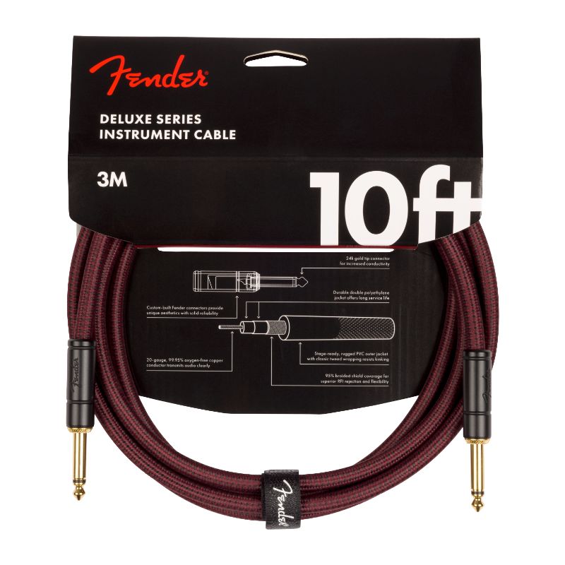 Fender Limited Edition Deluxe Series Tweed Cable, 10&#39;, Oxblood