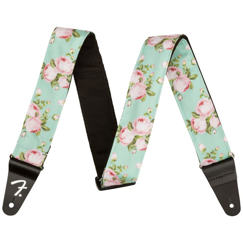 Fender 2&quot; Floral Guitar Strap - Surf Green