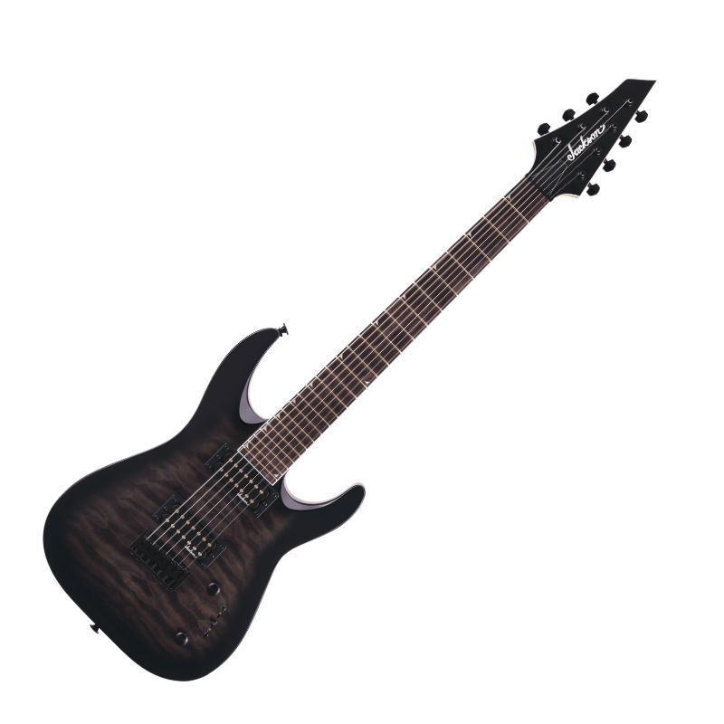 Jackson JS Series Dinky Arch Top JS22Q-7 DKA HT, Amaranth Fingerboard - Transparent Black Burst