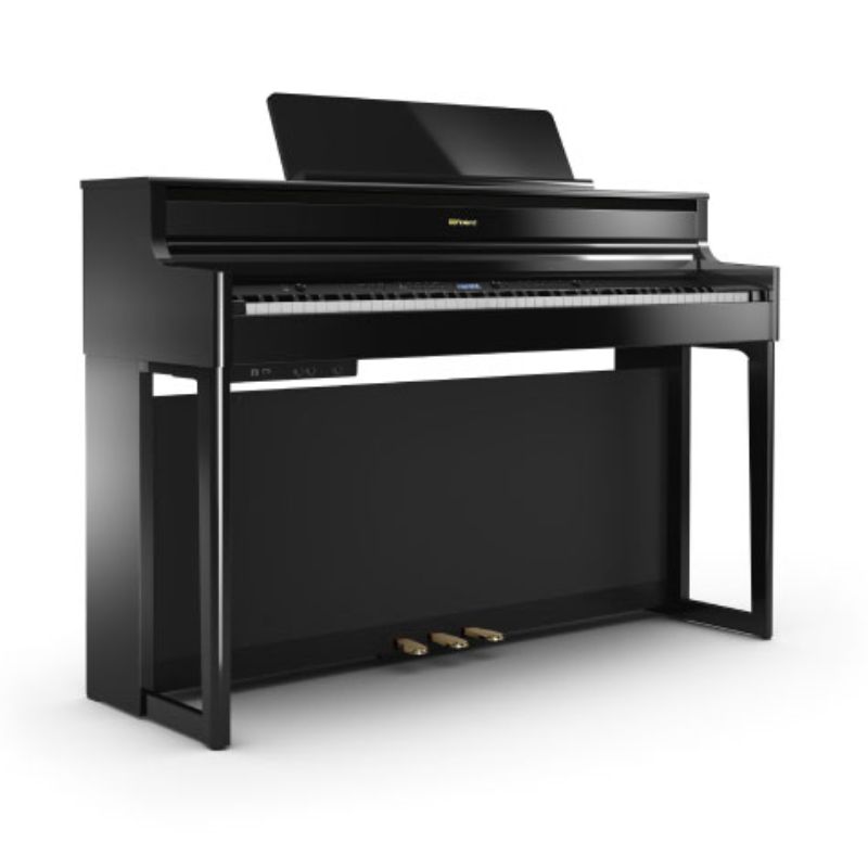 Roland HP704 Digital Upright Piano w/ Stand - Polished Ebony Finish