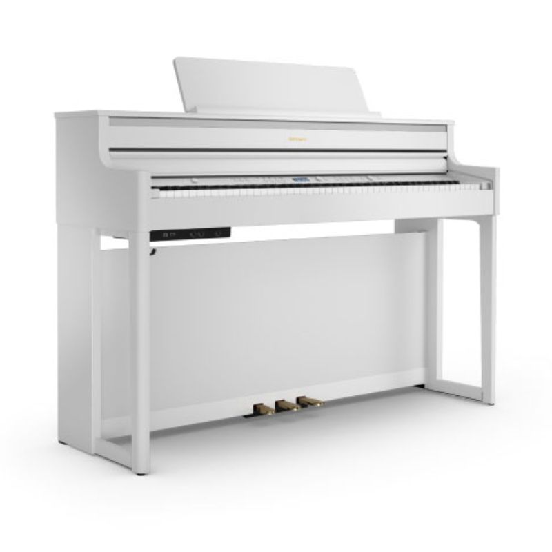 Roland HP704 Digital Upright Piano w/ Stand - White Finish