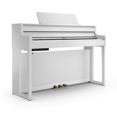 Roland HP704 Digital Upright Piano w/ Stand - White Finish