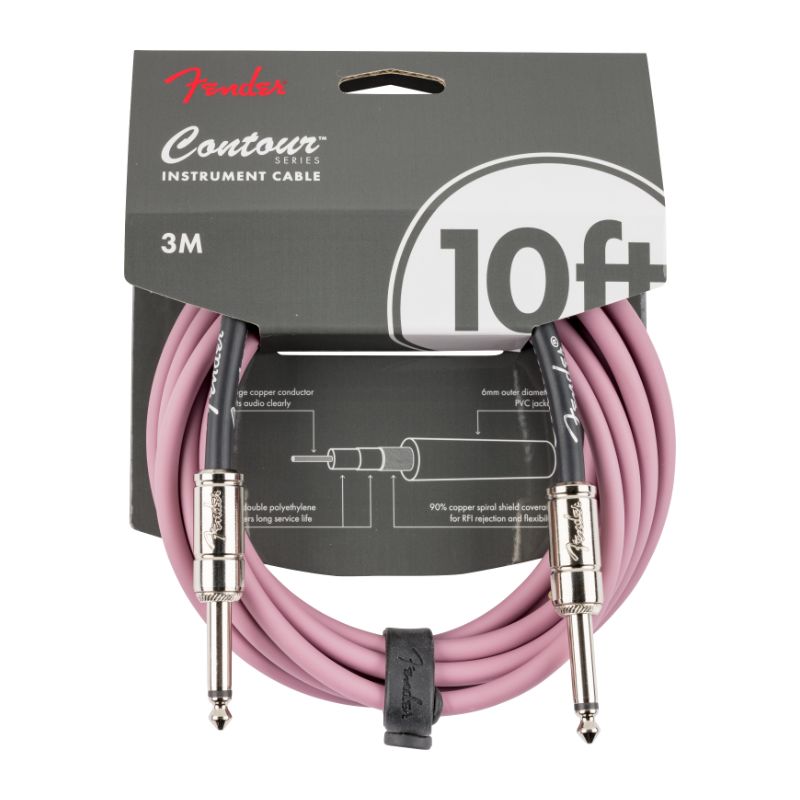 Fender Contour Series 10&#39; Instrument Cable - Burgundy Mist