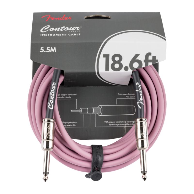 Fender Contour Series 18.6&#39; Instrument Cable - Burgundy Mist