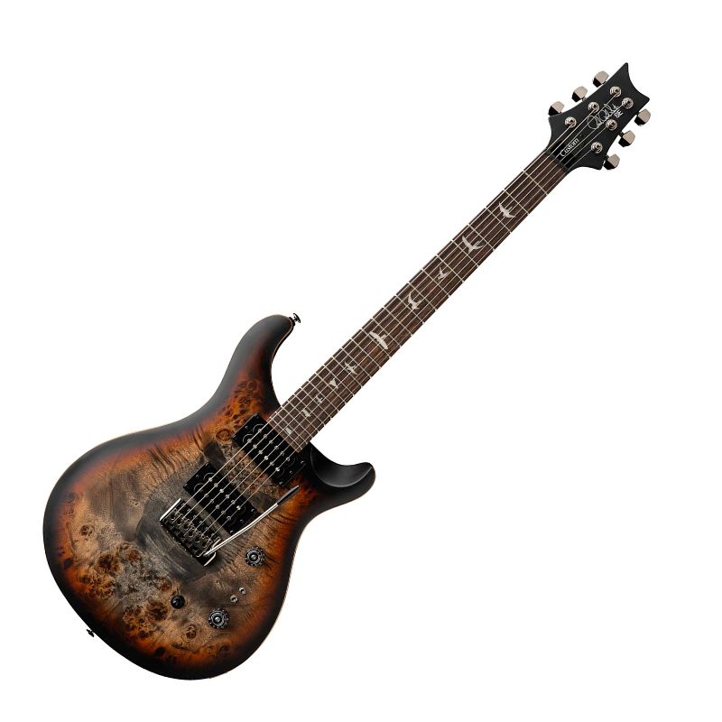 PRS SE Custom 24-08 Poplar Burl Electric Guitar with Gig Bag - Charcoal Cherry Midnight Burst