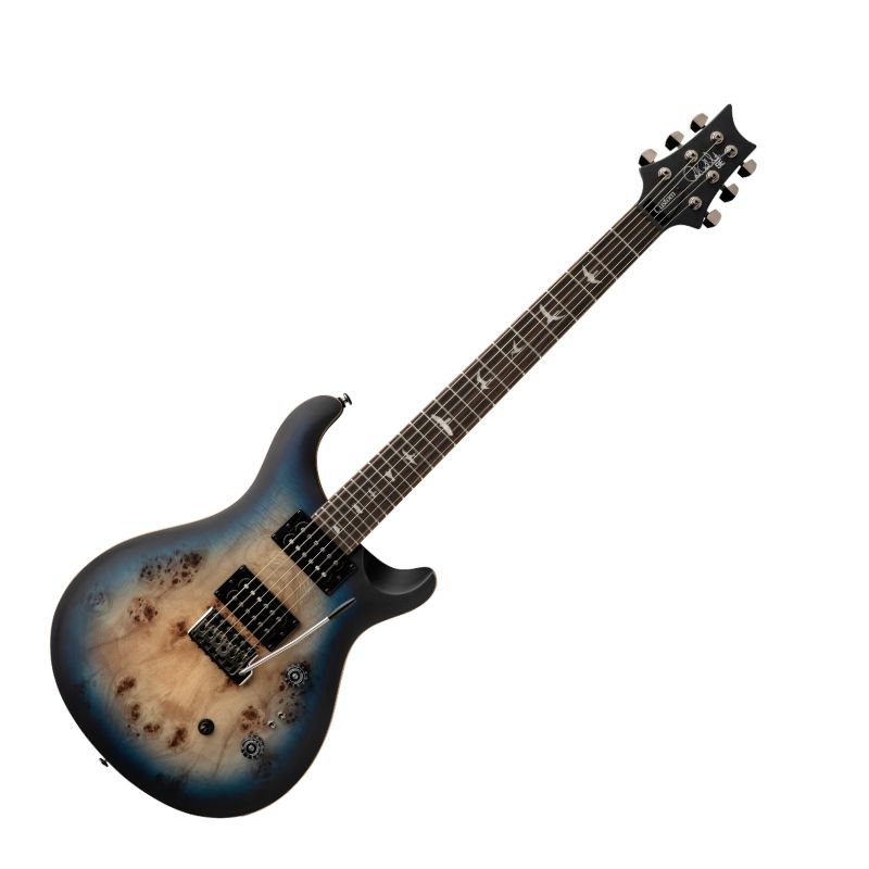 PRS SE Custom 24-08 Poplar Burl Electric Guitar with Gig Bag  - Lake Blue Midnight Burst
