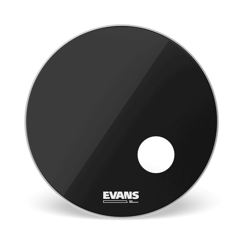 Evans EQ3 Resonant Black Bass Drumhead - 22&quot; with Port Hole
