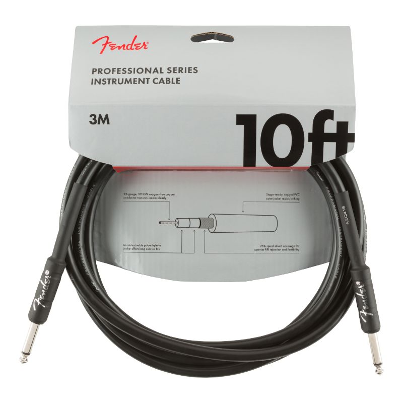 Fender Professional Series Instrument Cable - 10&#39;, Black