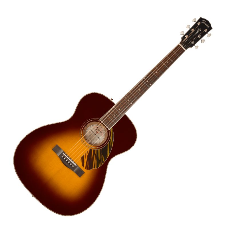 Fender Paramount PO-220E Orchestra Acoustic-Electric Guitar w/ Case - 3-Color Vintage Sunburst