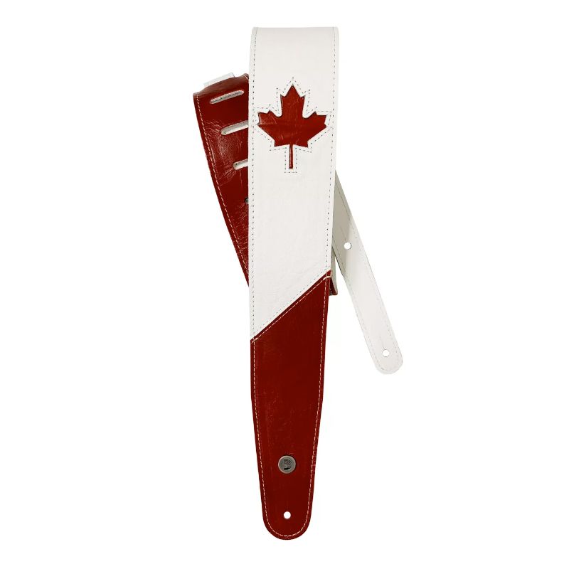 D&#39;Addario 2&#39;&#39; Garment Leather Canadian Guitar Strap - Red