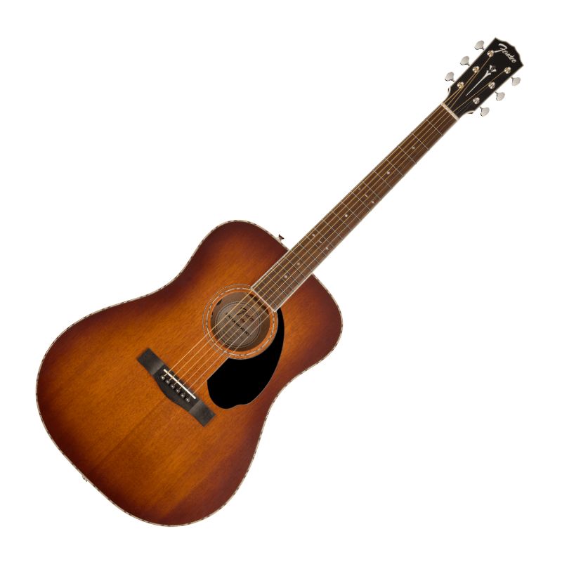 Fender PD-220E All Mahogany Dreadnought Acoustic-Electric Guitar - Aged Cognac Burst