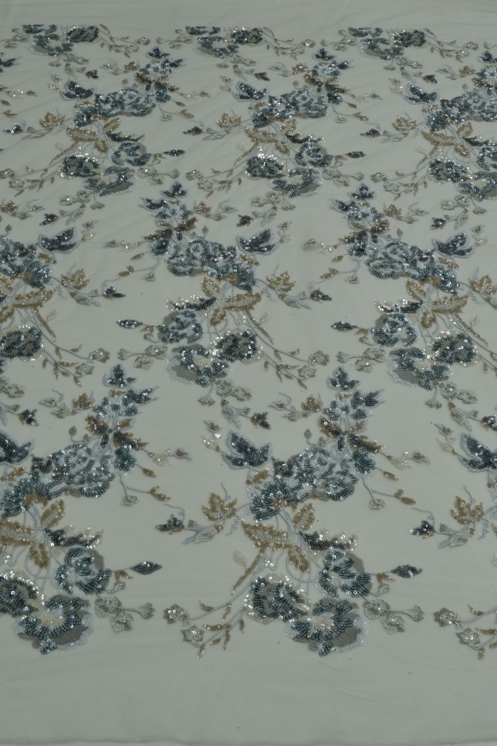 Dress Fabric [ 25014 ] Tulle Emb Beaded-GZ-39594-137-Grey-01 per Meter