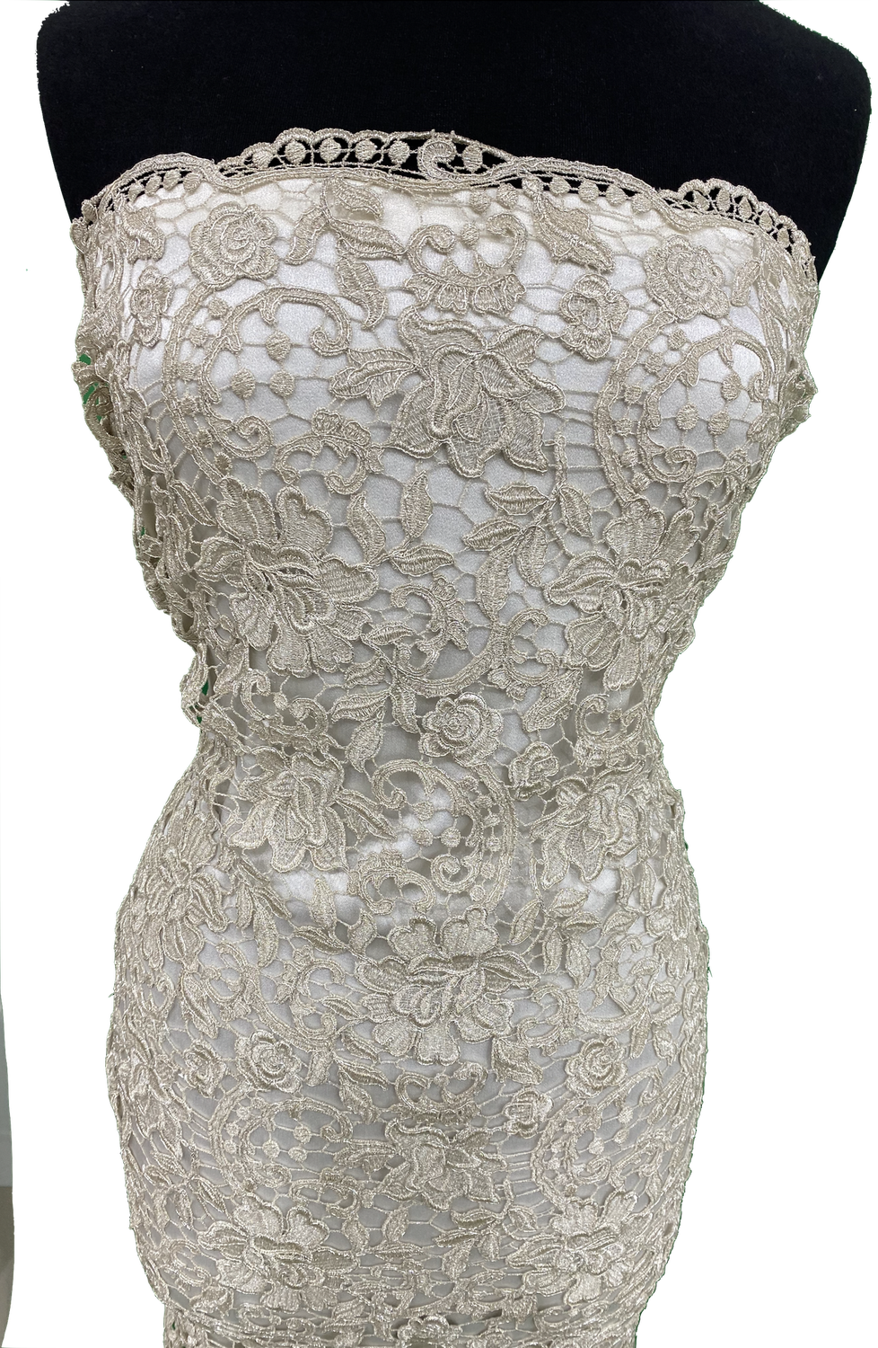 Wedding Dress Fabric [ 19514 ] Lace Chemical Metalic/137cm/5g/KSILVER per Meter