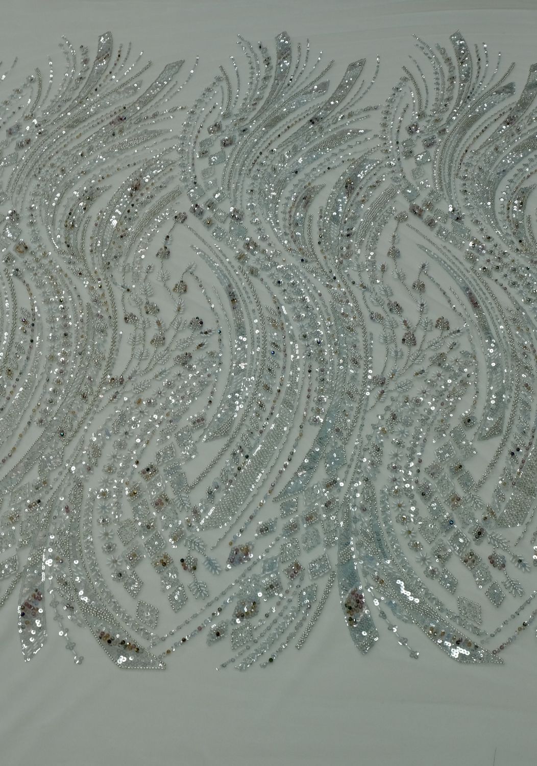 Dress Fabric [ 25042 ] Tulle Emb Beaded-GZ-39602-137-Blue-04 per Meter