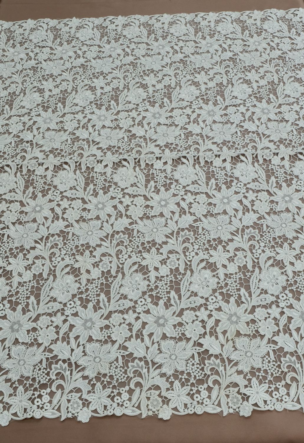 Wedding Dress Fabric [ 21240 ] Tulle Embroidered Corded/137cm/5g/IVORY per Meter